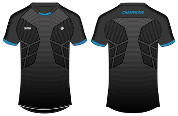 Sports t-shirt jersey design vector template, mock up sports kit with front and back view