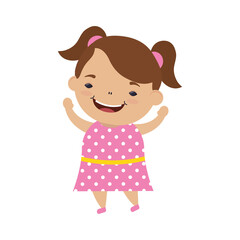 Wall Mural - happy little girl avatar character