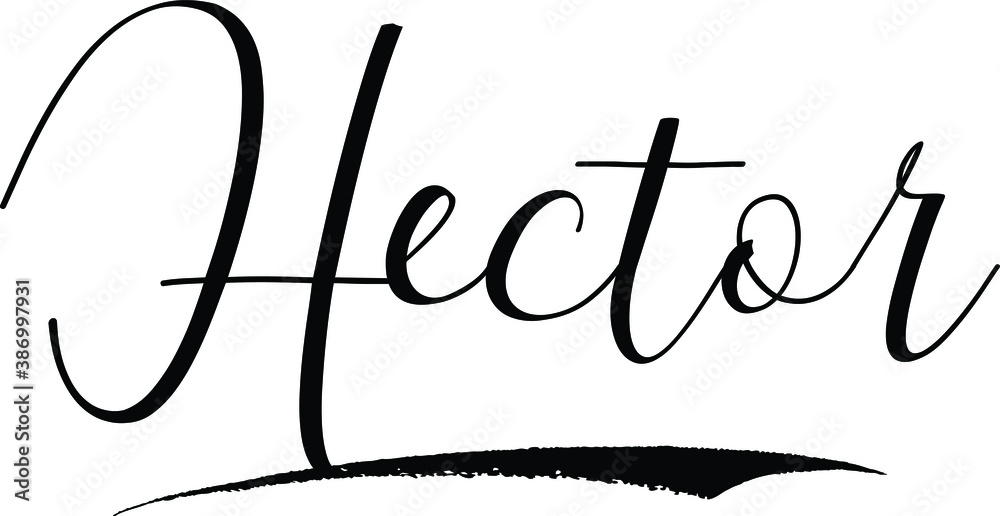 Hector -Male Name Cursive Calligraphy on White Background Stock Vector ...