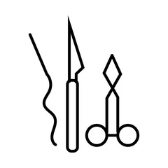 Sticker - surjery tools line style icon