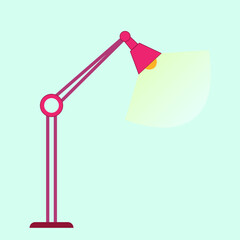 Poster - Vector image of a long red table lamp