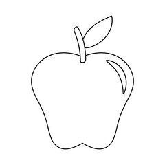 Poster - apple fresh fruit nature line style icon