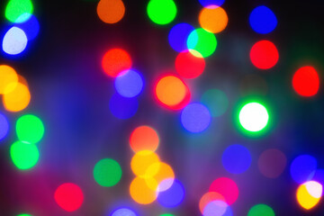 Wall Mural - Defocused light. Christmas abstract lights. Blurred image.
