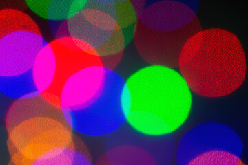 Wall Mural - Beautiful colorful bokeh Christmas lights. Defocused image.