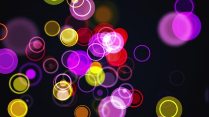 Poster - Computer generated the rows of multi colored circles and rings. 3d rendering abstract background from different round particles