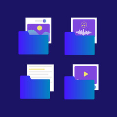 Poster - Modern folder multimedia design collection for icon and element design