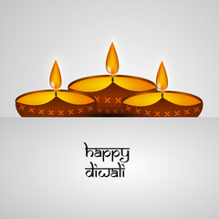 Poster - illustration of elements of hindu festival Diwali background. illustration of Hindu god Laxmi and Ganesh with Happy Diwali text on the occasion of Hindu festival Diwali celebrated in India
