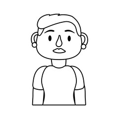 Poster - old woman person character line style icon