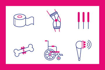 Poster - bundle of six disabilities set icons