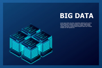 Fototapete - Big data analytics of data from multiple directions futuristic abstract vector background