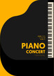 Music piano concert poster design template background vintage retro style