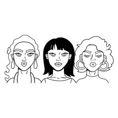 Wall Mural - group of girls fashion pop art style