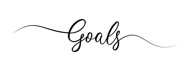 Wall Mural - Goals letter calligraphy banner black color