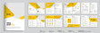 Brochure template layout design, minimal business brochure orange color shape design, annual report, company profile, editable template layout.