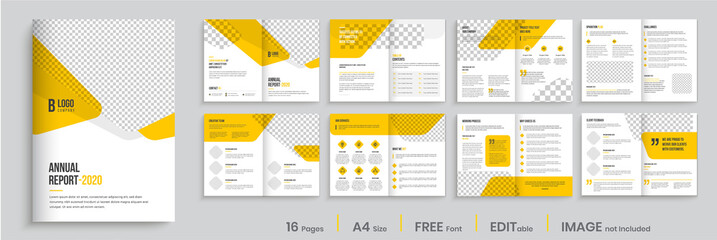 brochure template layout design, minimal business brochure orange color shape design, annual report,