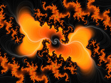 Orange Black Flowery Design Background