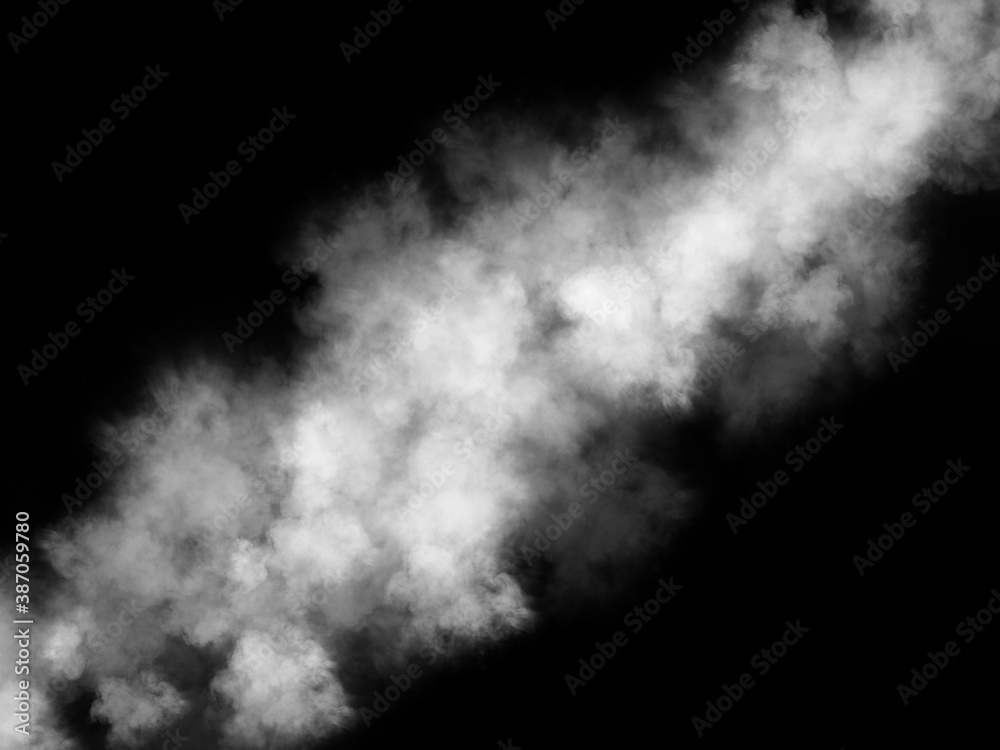 white smoke cloud on Isolated black background . Misty fog effect ...
