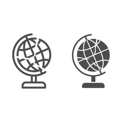 Poster - Global economy is bursting line and solid icon, economic sanctions concept, globe with crack sign on white background, financial global crisis icon in outline style for mobile. Vector graphics.