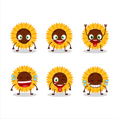 Wall Mural - Cartoon character of sunflower with smile expression