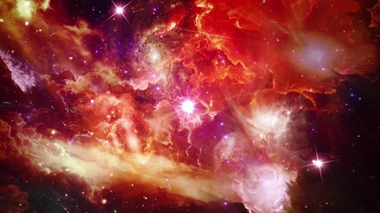 Wall Mural - 4k 3d rendering seamless loop traveling through star fields in milky way stars animation. deep red p