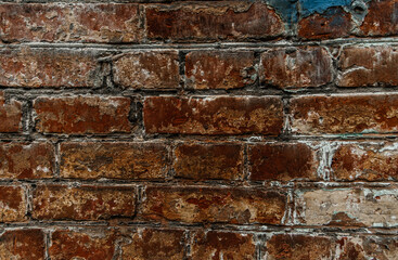 cypress wall texture pattern red cypress blocks, close-up, old dilapidated wall.