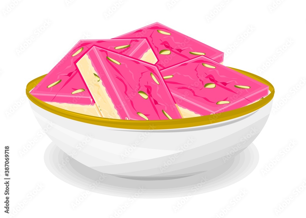 Barfi indian Sweet Dish Food Vector Stock Vector | Adobe Stock