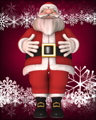 Wall Mural - 3D render of a toon santa claus