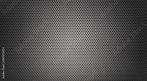 Fotomural Steel with black hole grilles for the background,metal grid wicker texture