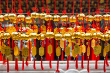 台湾　日月潭の文武廟に飾られた鈴
