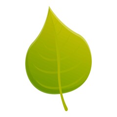 Poster - Green tree leaf icon. Cartoon of green tree leaf vector icon for web design isolated on white background