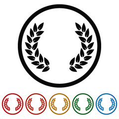 Poster - Laurel wreath ring icon, color set