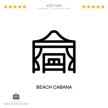Beach Cabana Icon. Simple Element From Digital Disruption Collection. Line Beach Cabana Icon For Templates, Infographics And More