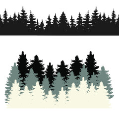 Wall Mural - forest icon vector set. hike illustration sign collection. wild nature symbol.