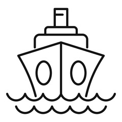 Poster - beach cruise ship icon, outline style
