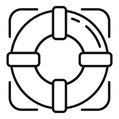 Poster - Lifebuoy icon, outline style