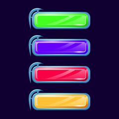 Wall Mural - set of fantasy rpg game ui colorful diamond button for gui asset elements vector illustration
