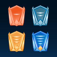 Wall Mural - set of game ui rank medals in bronze, silver, gold, platinum. perfect for 2d games vector illustrati