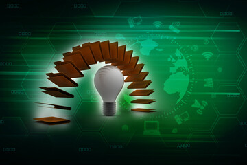 Poster - 3d rendering folder with documents
