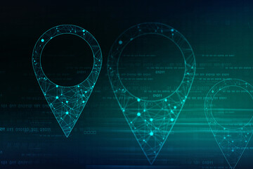 Poster - 2d rendering Red map pointer