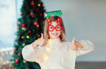 Wall Mural - portrait of a person in a christmas hat