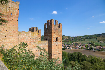 Sticker - The castle of the medieval town of Castell'Arquato, Piacenza province, Emilia Romagna, Italy.