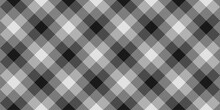 Black White Diagonal Checkered Tartan Traditional Ornament Repeatable Pattern, Textile Texture From Plaid, Tablecloths, Shirts. Editable Vector, Easy Color Changing - One Color One Object