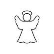 Christmas angel line icon simple design