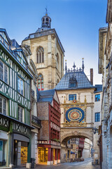 Wall Mural - Gros-Horloge clock in Rouen, Normandy