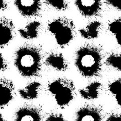Aufkleber - seamless pattern of black spots with splashes isolated on white background
