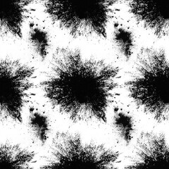 Poster - seamless pattern of black spots with splashes isolated on white background