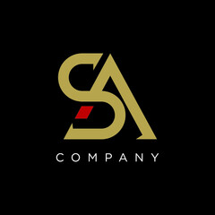 sa luxury monogram  logo design vector