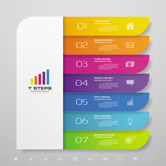 7 steps simple&editable process chart infographics element. EPS 10.