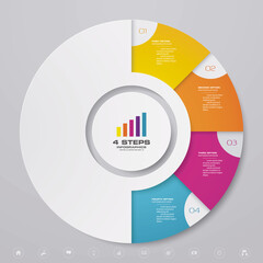 Leinwandbilder - 4 steps cycle chart infographics elements for data presentation. EPS 10.	