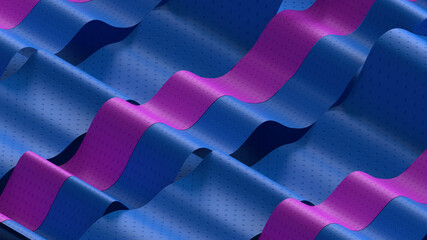 Poster - 3d render of abstract waves with texture. Minimalistic style. Soft lighting.